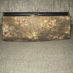 Gorgeous Vintage Metallic Floral Party Clutch